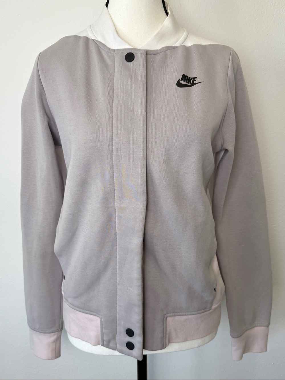 Nike Tech Fleece Bomber Jacket Pink Gray Women's Size XS